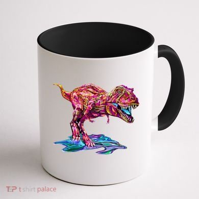 Wet Paint Colorful T-Rex Coffee Mug back