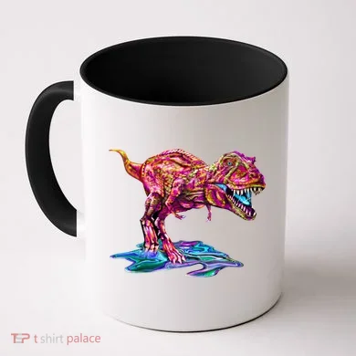 Wet Paint Colorful T-Rex Coffee Mug