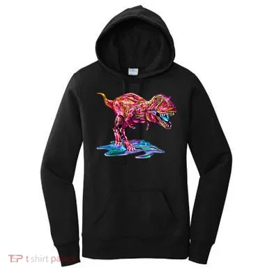 Wet Paint Colorful T-Rex Women's Hoodie