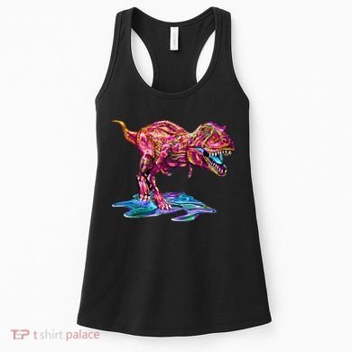 Wet Paint Colorful T-Rex Women's Tank Top