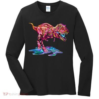 Wet Paint Colorful T-Rex Women's Long Sleeve Shirt
