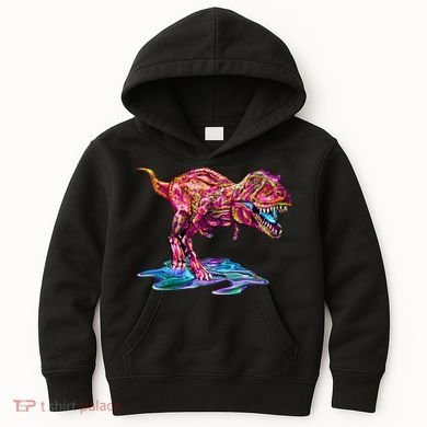 Wet Paint Colorful T-Rex Kids Hoodie