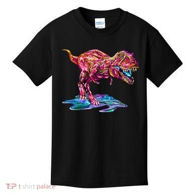Wet Paint Colorful T-Rex Kids T-Shirt