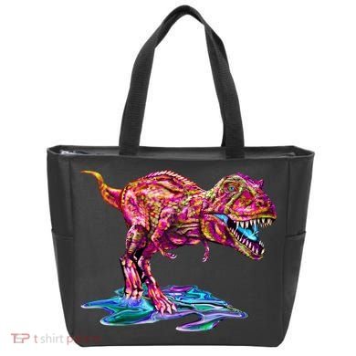 Wet Paint Colorful T-Rex Tote Bag
