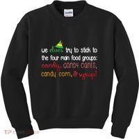 We Elves Try To Stick To Four Main Food Groups Kids Sweatshirt thumb 0
