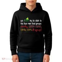 We Elves Try To Stick To Four Main Food Groups Kids Hoodie thumb 4