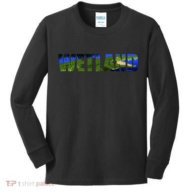 Wetland Gator Crocodile Kids Long Sleeve Shirt
