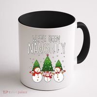 We've Been Naughty Christmas Snowman Coffee Mug thumb 1