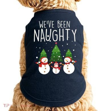 We've Been Naughty Christmas Snowman Doggie Tank