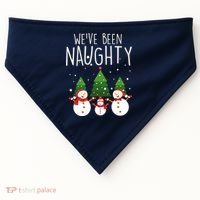 We've Been Naughty Christmas Snowman USA-Made Doggie Bandana thumb 0