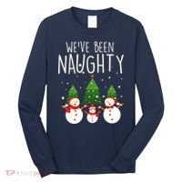 We've Been Naughty Christmas Snowman Long Sleeve Shirt thumb 0