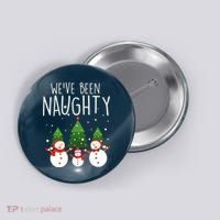 We've Been Naughty Christmas Snowman Button thumb 0