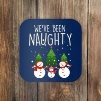 We've Been Naughty Christmas Snowman Coaster thumb 0