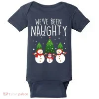 We've Been Naughty Christmas Snowman Baby Bodysuit thumb 0
