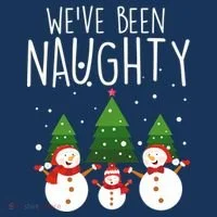 We've Been Naughty Christmas Snowman Baby Bodysuit thumb 2