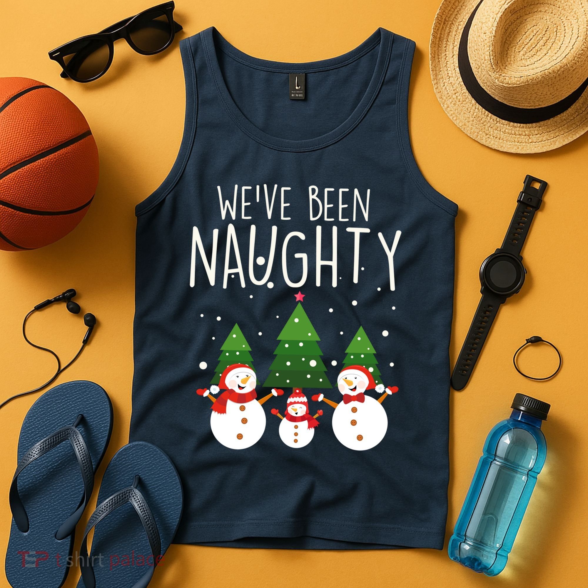 We've Been Naughty Christmas Snowman Tank Top