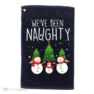 We've Been Naughty Christmas Snowman Golf Towel