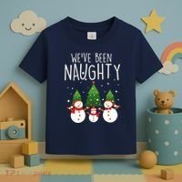 We've Been Naughty Christmas Snowman Toddler T-Shirt thumb 3
