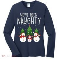 We've Been Naughty Christmas Snowman Women's Long Sleeve Shirt thumb 0