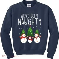 We've Been Naughty Christmas Snowman Kids Sweatshirt thumb 0