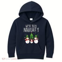 We've Been Naughty Christmas Snowman Kids Hoodie thumb 0