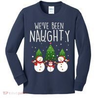 We've Been Naughty Christmas Snowman Kids Long Sleeve Shirt thumb 0