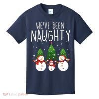 We've Been Naughty Christmas Snowman Kids T-Shirt thumb 0