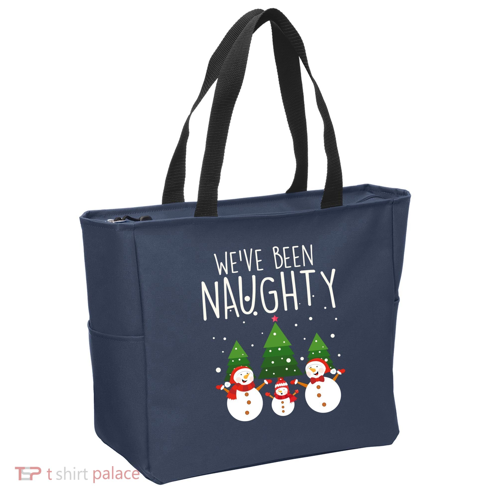 We've Been Naughty Christmas Snowman Tote Bag