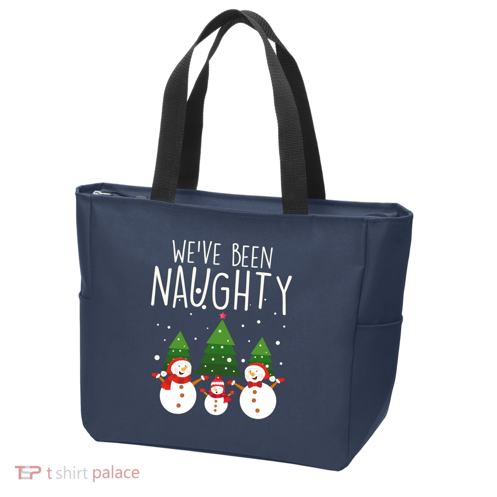 We've Been Naughty Christmas Snowman Tote Bag
