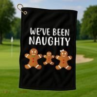 We've Been Naughty Gingerbread Golf Towel thumb 1