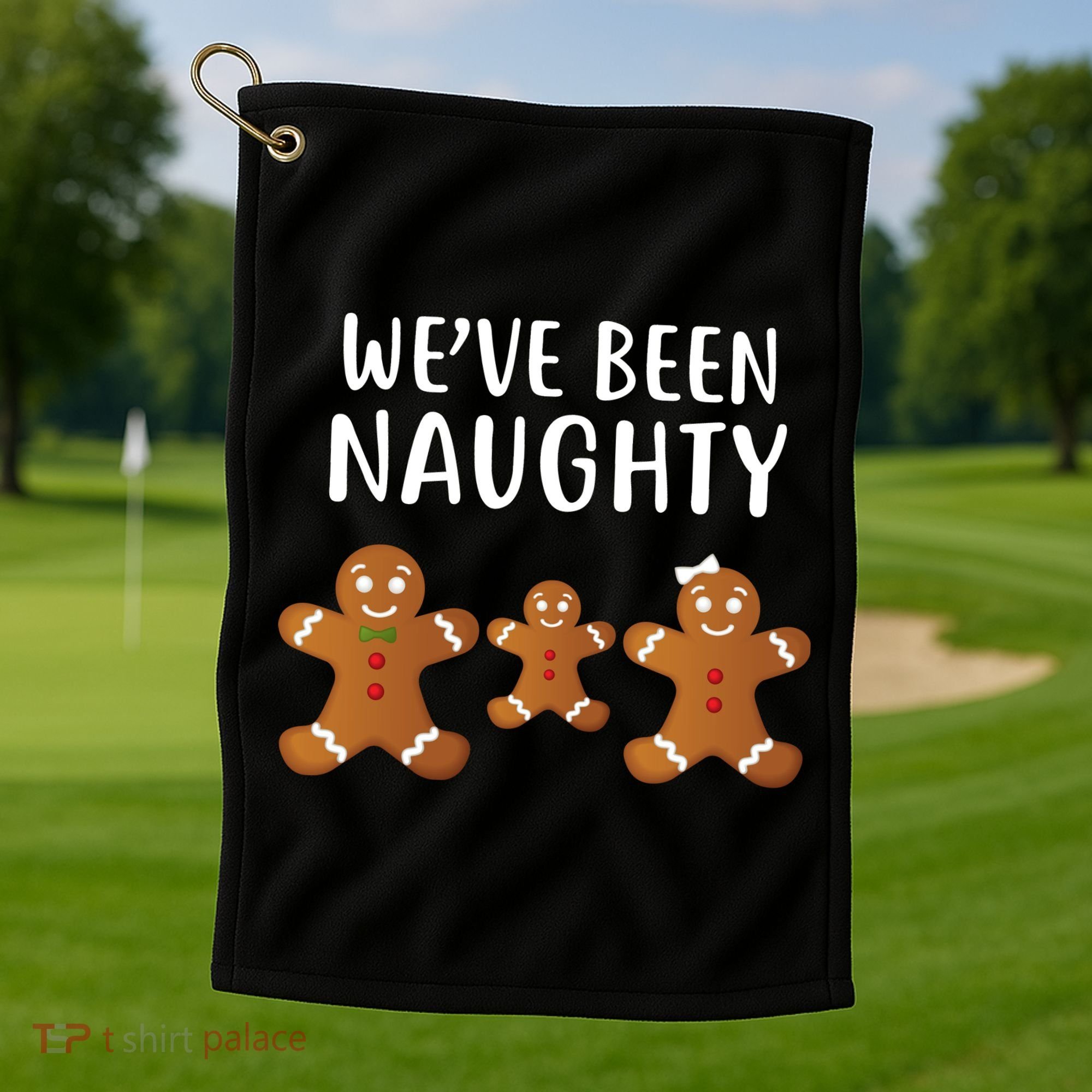 We've Been Naughty Gingerbread Golf Towel