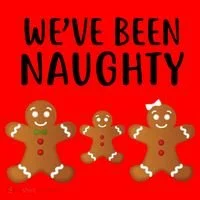 We've Been Naughty Gingerbread Santa Hat thumb 1