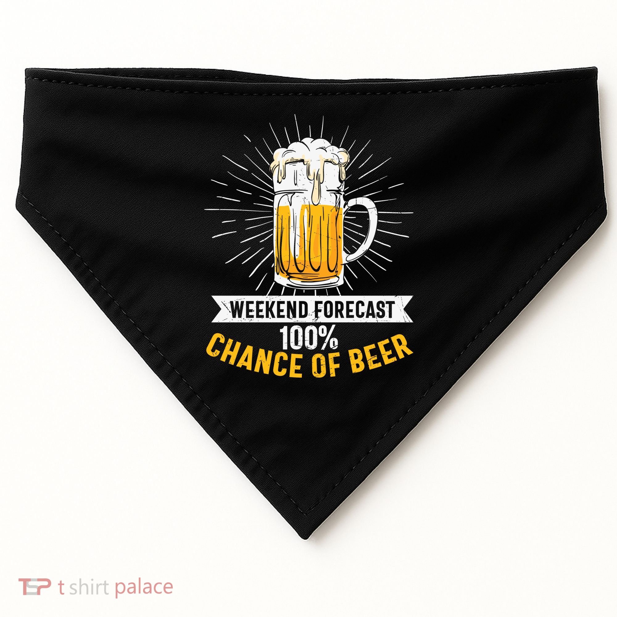 Weekend Forecast 100 Chance Of Beer Beer Gift Beer Lover USA-Made Doggie Bandana
