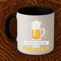 Weekend Forecast 100 Chance Of Beer Beer Gift Beer Lover Coffee Mug thumb 2