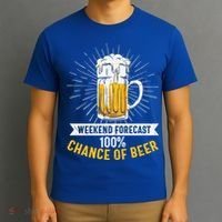 Weekend Forecast 100 Chance Of Beer Beer Gift Beer Lover T-Shirt thumb 3