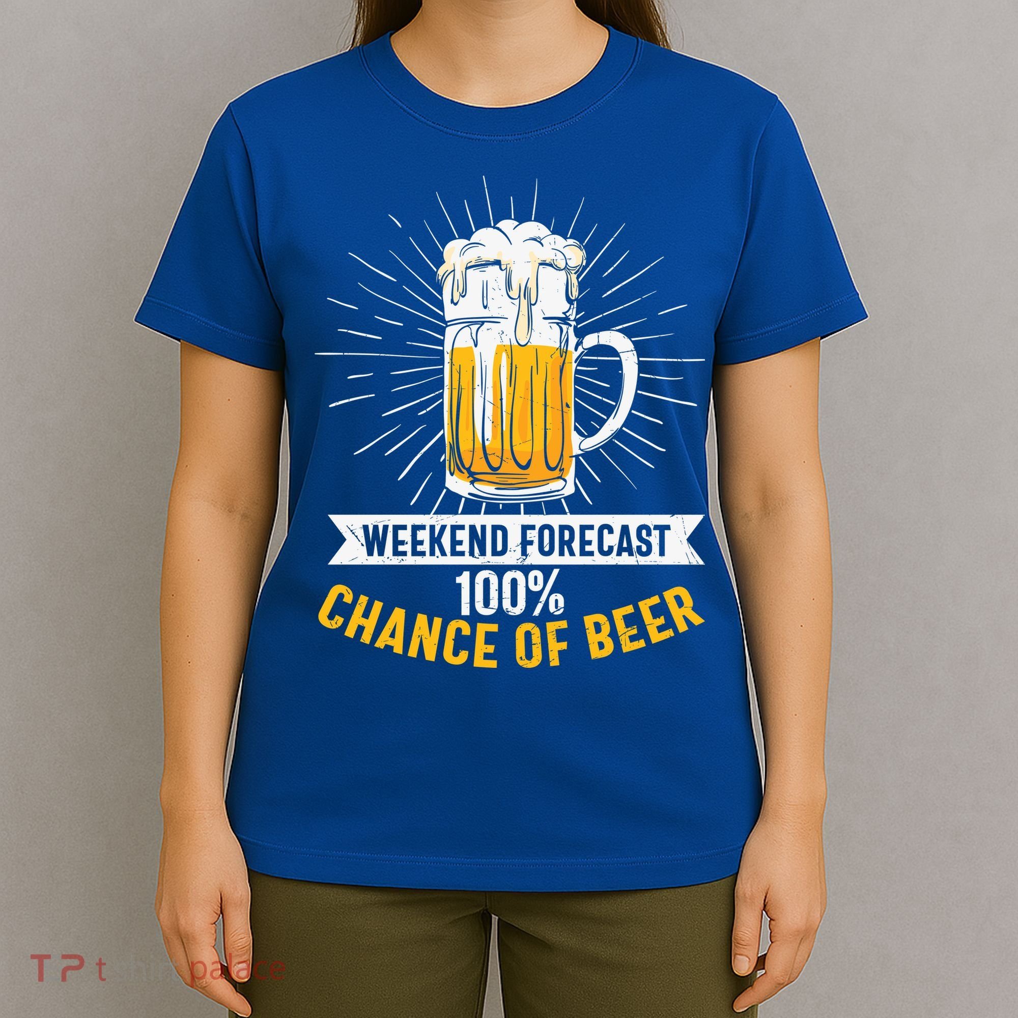 Weekend Forecast 100 Chance Of Beer Beer Gift Beer Lover T-Shirt