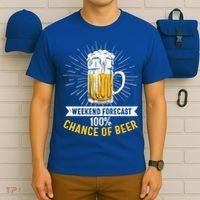Weekend Forecast 100 Chance Of Beer Beer Gift Beer Lover T-Shirt thumb 6