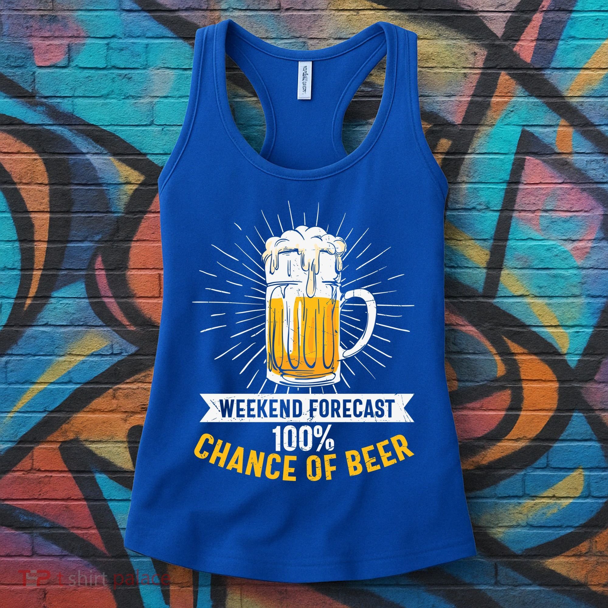 Weekend Forecast 100 Chance Of Beer Beer Gift Beer Lover Women's Tank Top