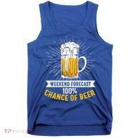 Weekend Forecast 100 Chance Of Beer Beer Gift Beer Lover Tank Top thumb 0