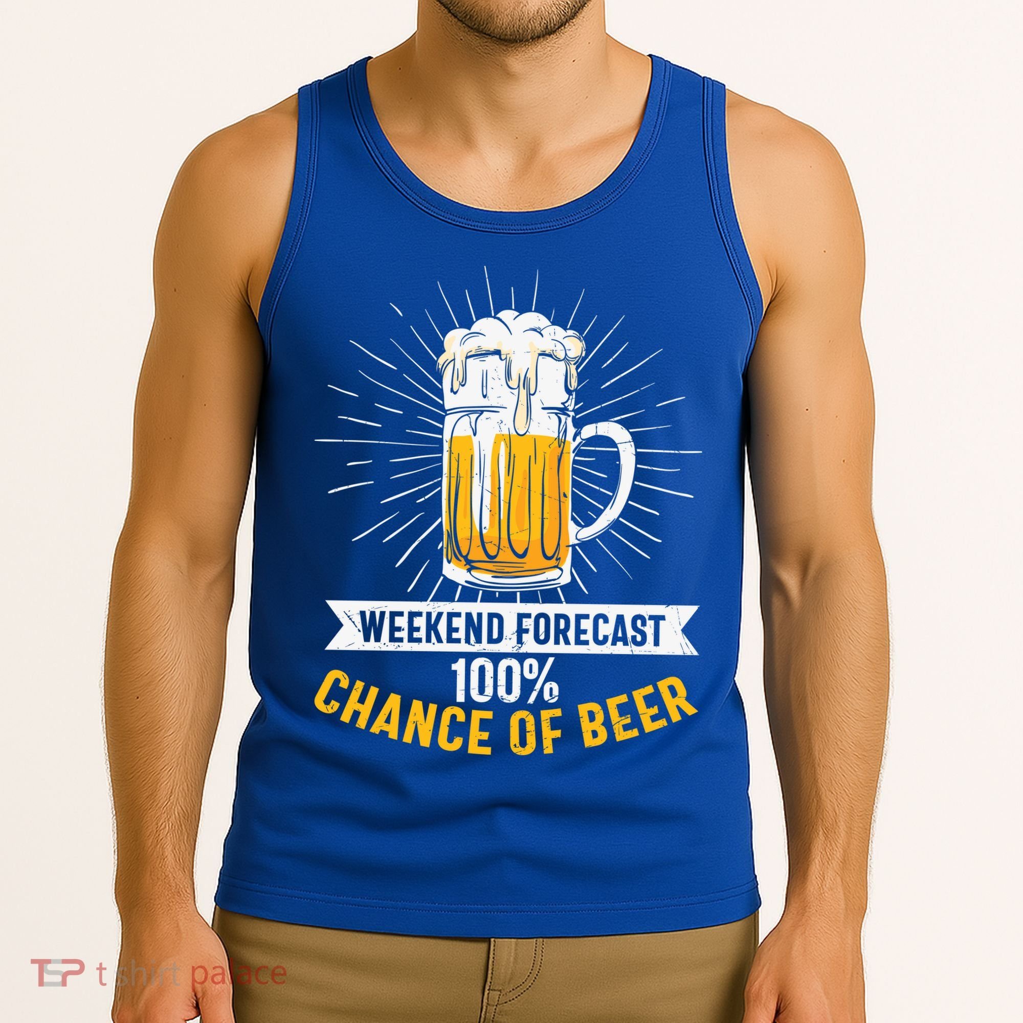 Weekend Forecast 100 Chance Of Beer Beer Gift Beer Lover Tank Top