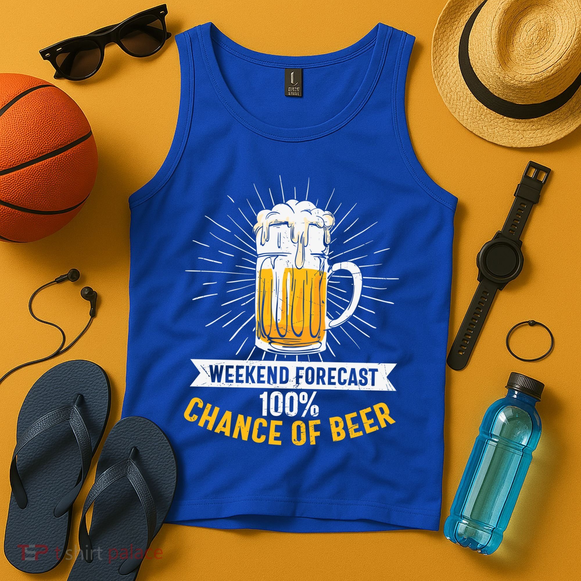 Weekend Forecast 100 Chance Of Beer Beer Gift Beer Lover Tank Top