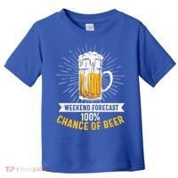 Weekend Forecast 100 Chance Of Beer Beer Gift Beer Lover Toddler T-Shirt thumb 0
