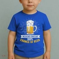 Weekend Forecast 100 Chance Of Beer Beer Gift Beer Lover Toddler T-Shirt thumb 2