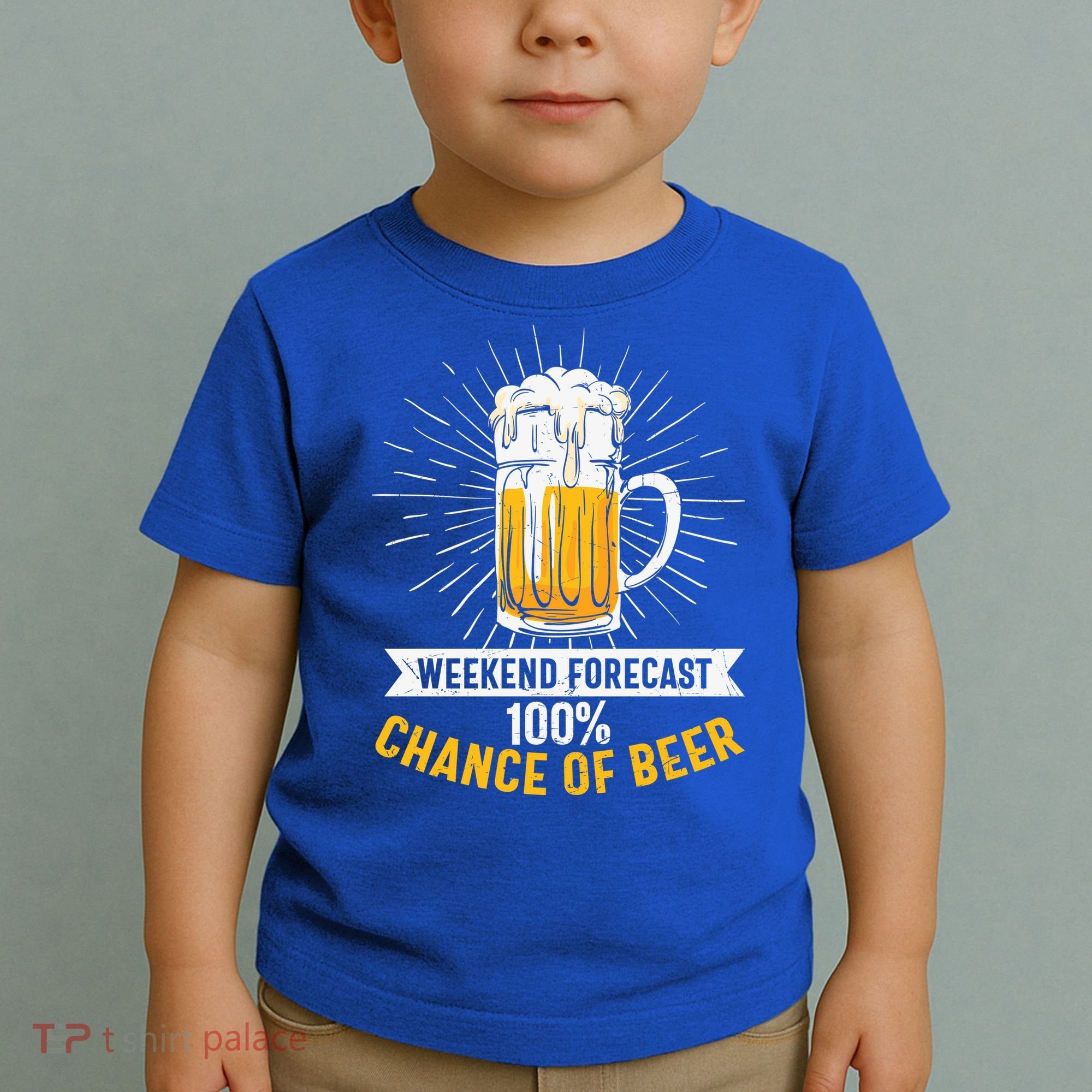 Weekend Forecast 100 Chance Of Beer Beer Gift Beer Lover Toddler T-Shirt