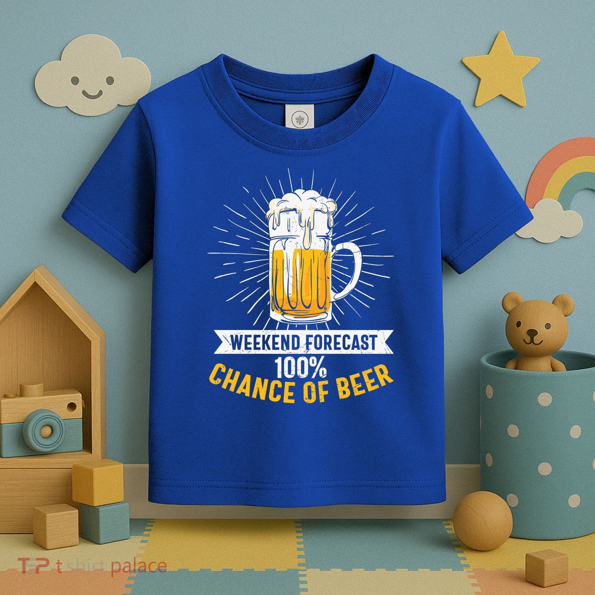 Weekend Forecast 100 Chance Of Beer Beer Gift Beer Lover Toddler T-Shirt