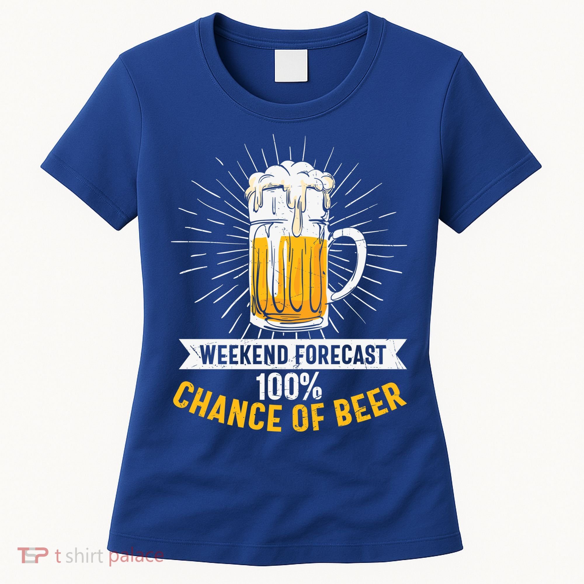 Weekend Forecast 100 Chance Of Beer Beer Gift Beer Lover Women's T-Shirt