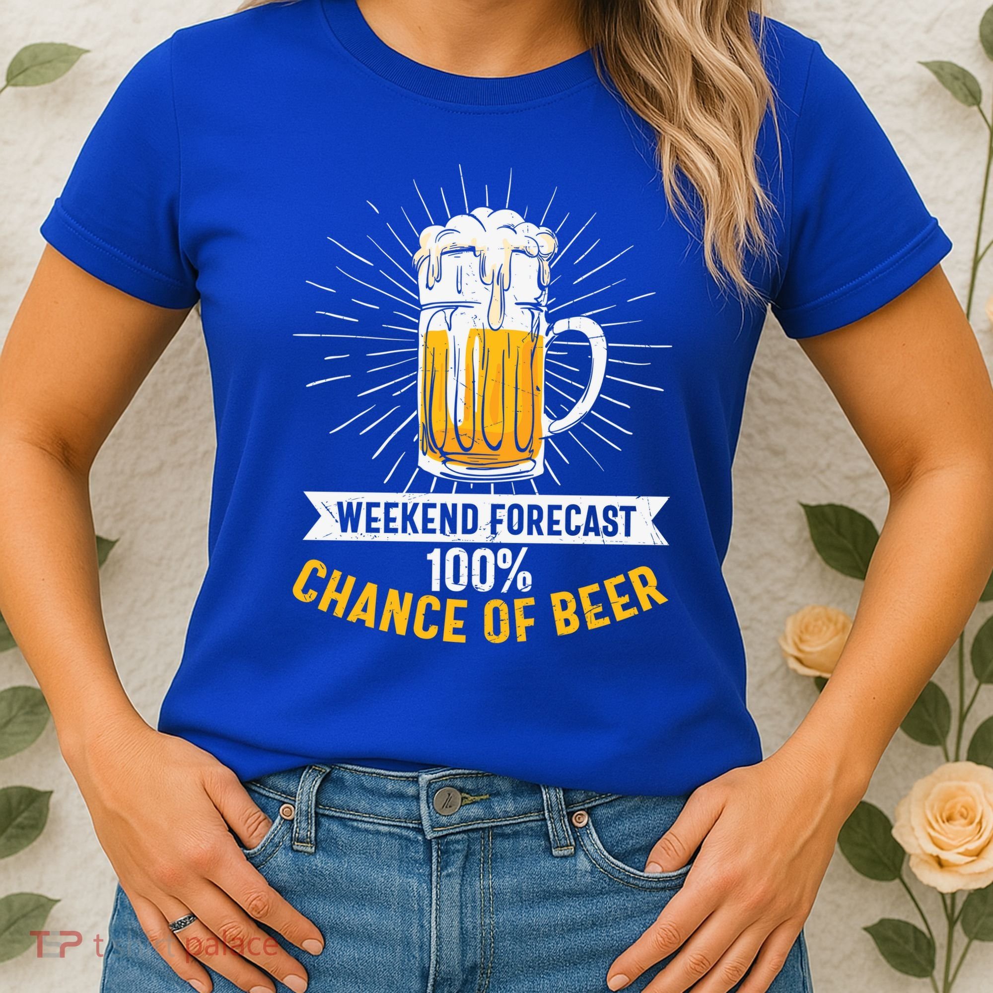 Weekend Forecast 100 Chance Of Beer Beer Gift Beer Lover Women's T-Shirt