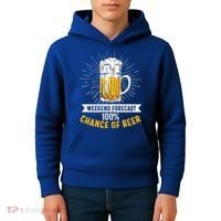 Weekend Forecast 100 Chance Of Beer Beer Gift Beer Lover Kids Hoodie thumb 4