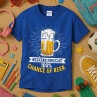 Weekend Forecast 100 Chance Of Beer Beer Gift Beer Lover Kids T-Shirt thumb 3