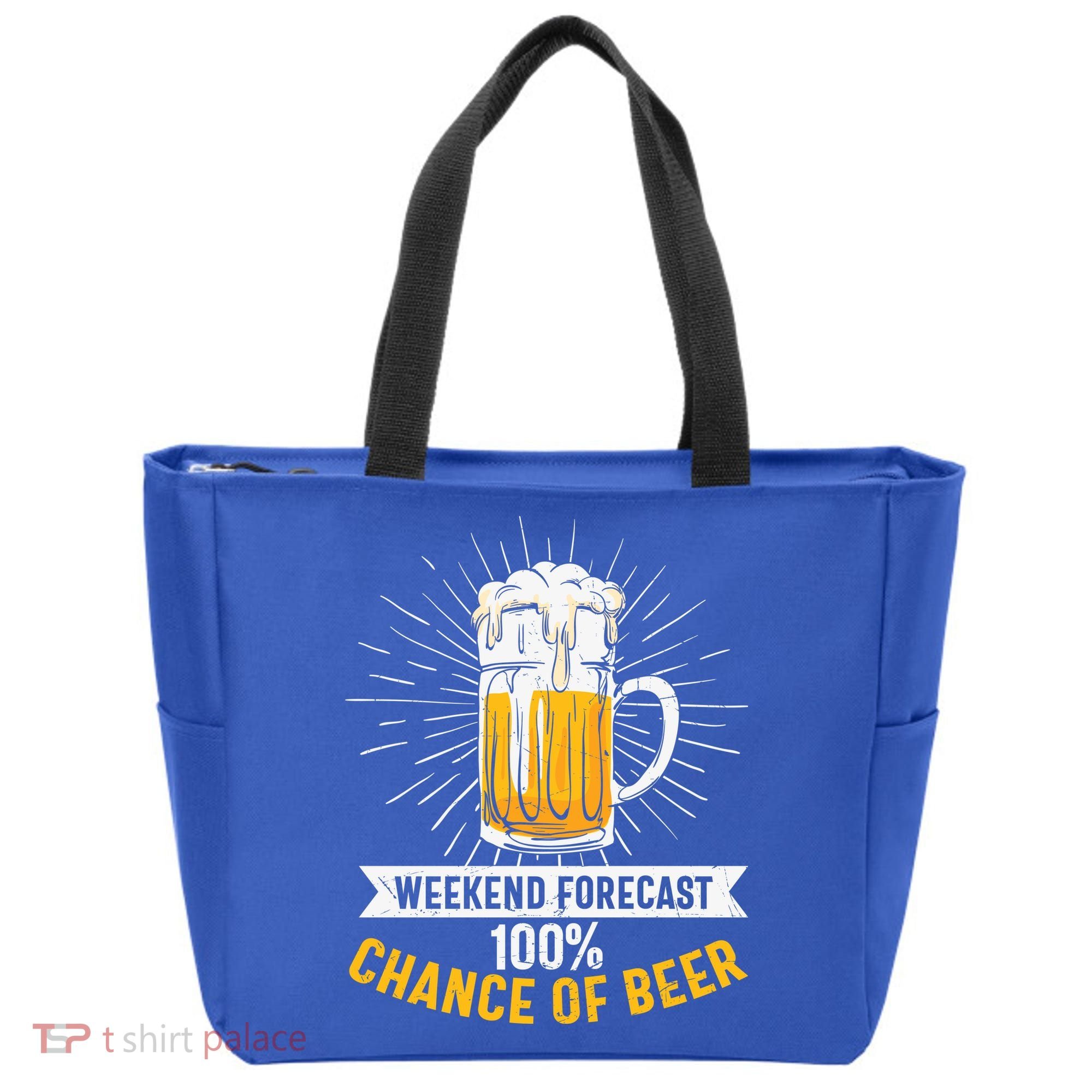 Weekend Forecast 100 Chance Of Beer Beer Gift Beer Lover Tote Bag